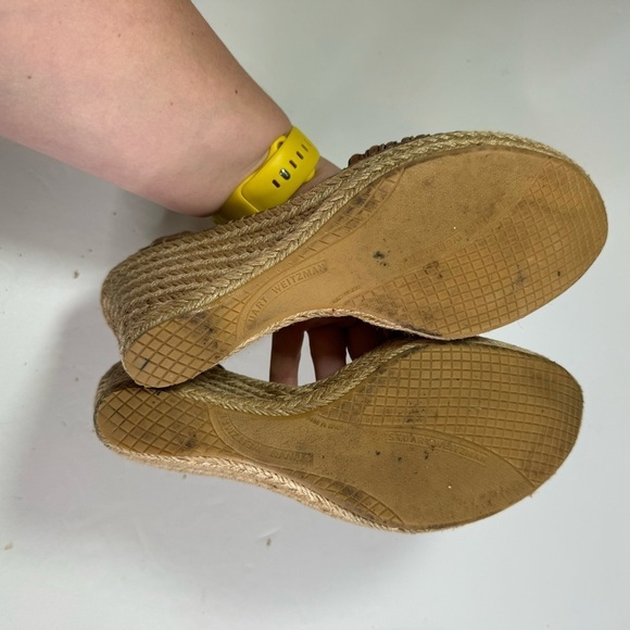 Stuart Weitzman Espadrille Wedge Sandals Size 8.5 - Picture 6 of 9